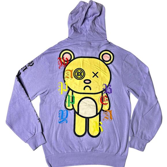 NWT Chemistry Happy Bear Pullover Hoodie Purple Men’s S - Picture 1 of 8